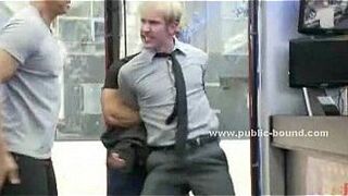 Kinky hunks fuck slave in gay group sex porn video